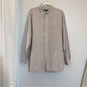Vintage Brooks Brothers Men’s XL Button Down Shirt Plaid Check 100% Cotton Hong